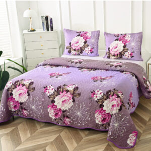 16 Cuvertură de pat MATLASATĂ cu 2 Fețe Diferite, Pat Dublu, 3 Piese, MODEL CMP05