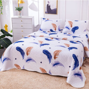 g Cuvertură de pat MATLASATĂ cu 2 Fețe Diferite, Pat Dublu, 3 Piese, MODEL CMP016